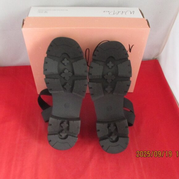 Wild Pair Theodorra Two-Piece Lug Sole Sandals $60 - US Size 8 1/2 - Black- 1348 - Picture 9 of 12
